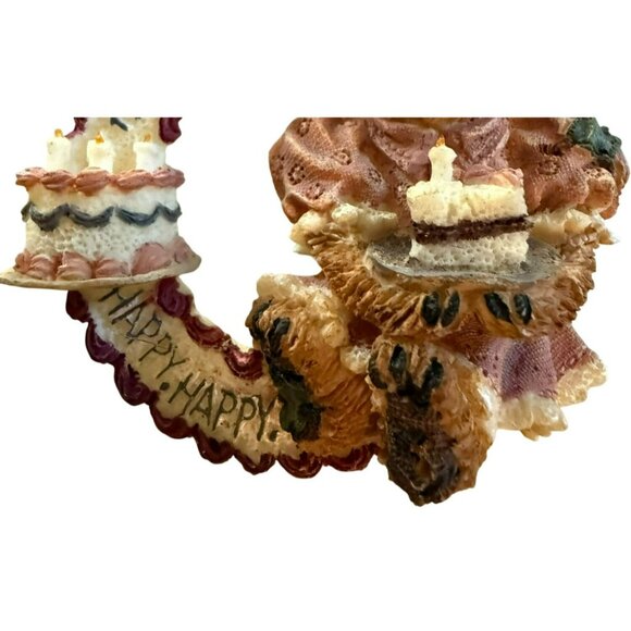 Vintage Boyds Bears Happy Wishes Birthday Pin Brooch Teddy Bear With Cake - Picture 3 of 5